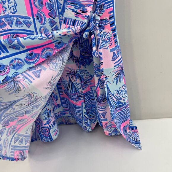 Lilly Pulitzer Sahar Romper in Whisper Blue Yeah Buoy Size 2 - Picture 14 of 16